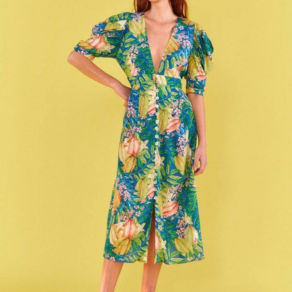 Farm Rio Star Fruits MIDI Dress